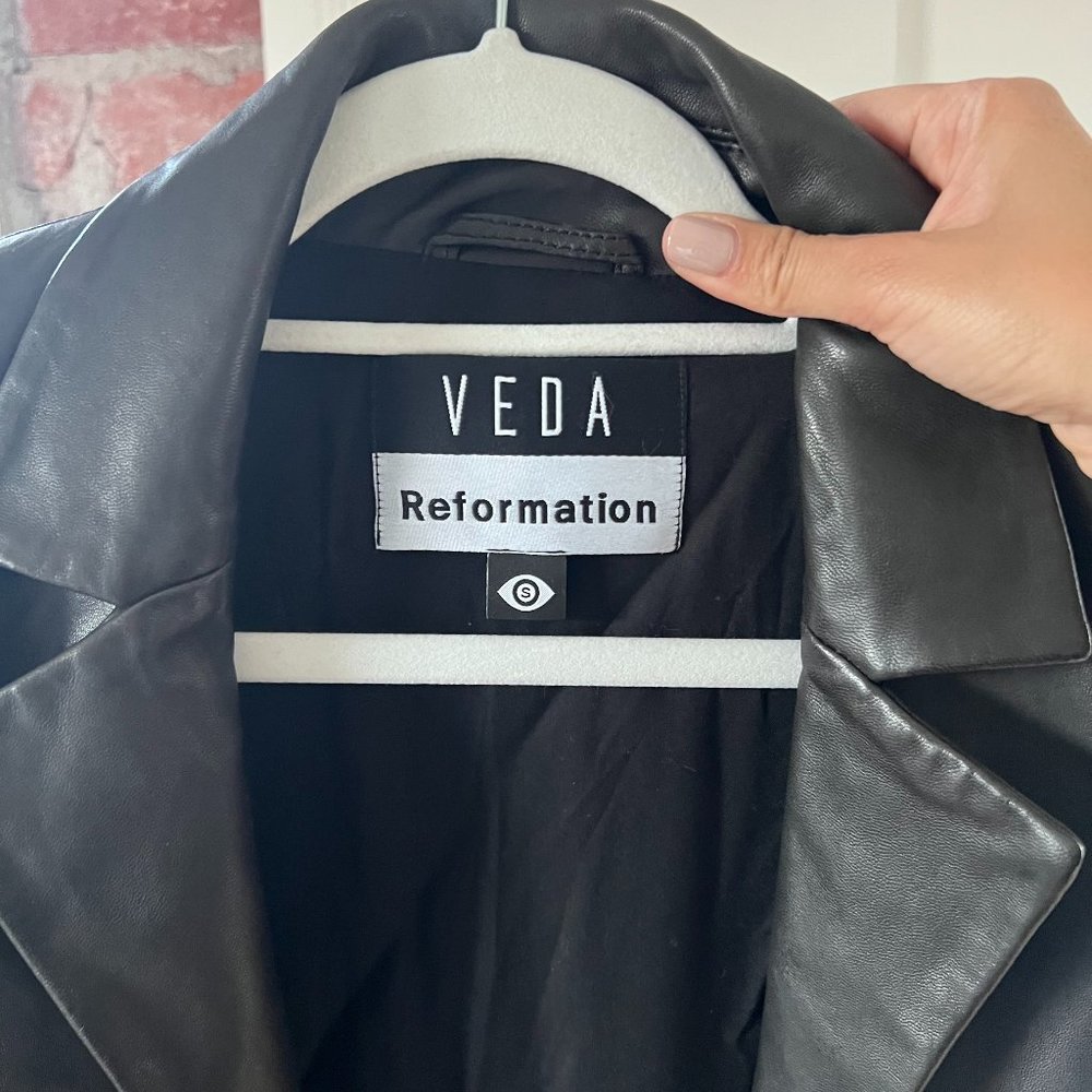 Veda Crosby 90's Longline Leather Blazer